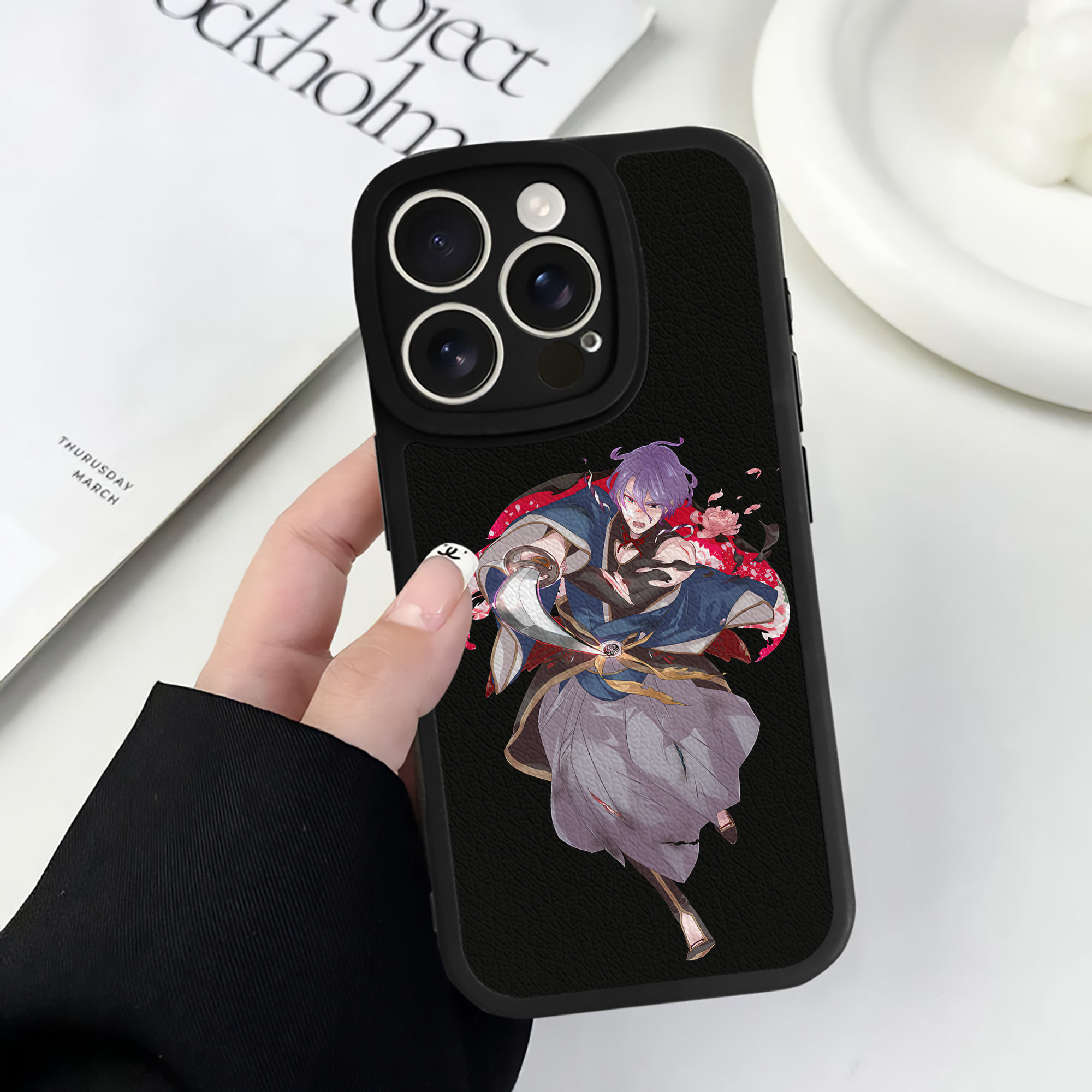 （画像用） 刀剣乱舞 Touken Ranbu 【iPhone 16シリーズ対応】シリコンスマホケース（レザー調） 材質：シリコン